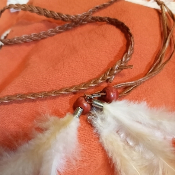 L'ATISTE boho embroidered, off- shoulder tribal, belted, tassel dress Size- Med. - Picture 11 of 16